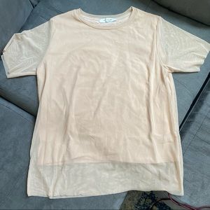 Nude Mesh Tshirt Top